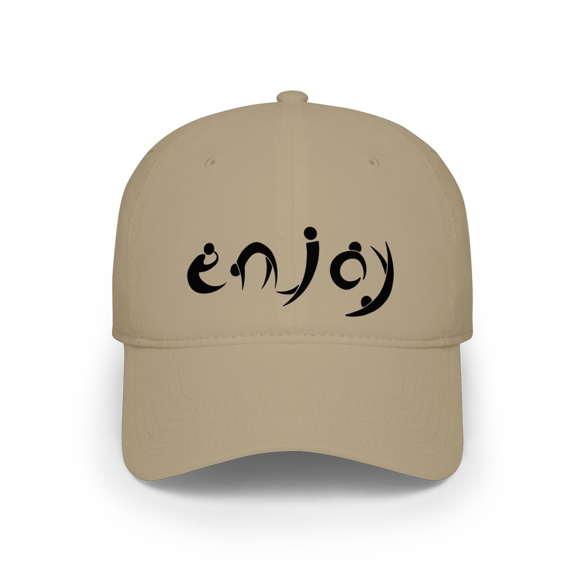 Enjoy Embroidered Baseball Cap — Casual Red Low-Profile Hat