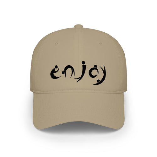 Enjoy Embroidered Baseball Cap — Casual Red Low-Profile Hat