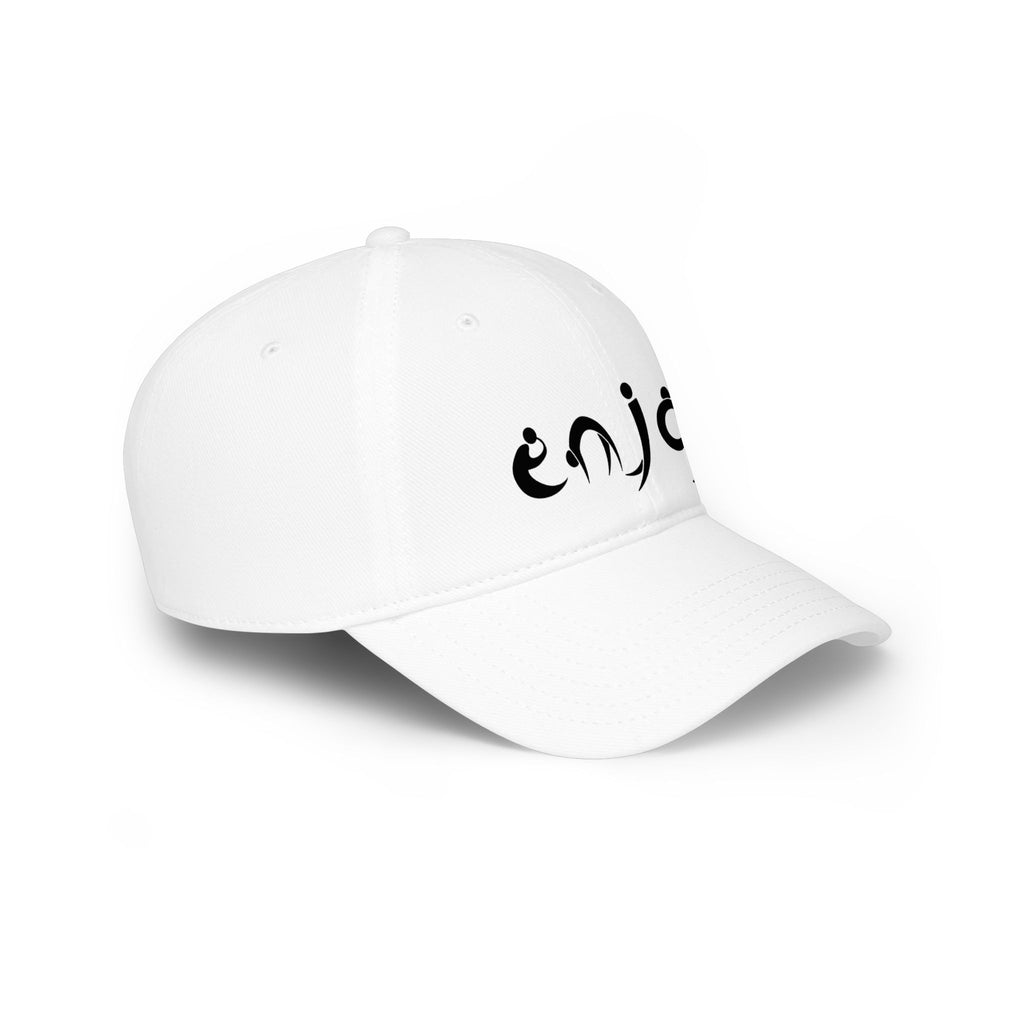 Enjoy Embroidered Baseball Cap — Casual Red Low-Profile Hat